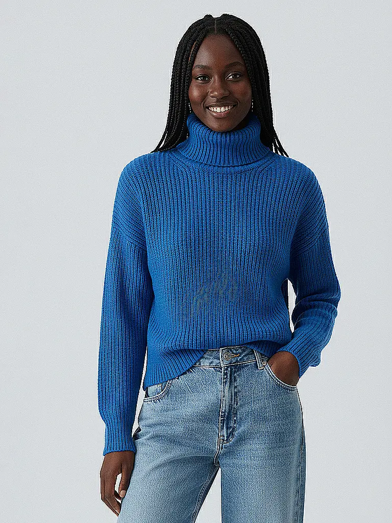 OUÍ | Rollkragenpullover  | Blau