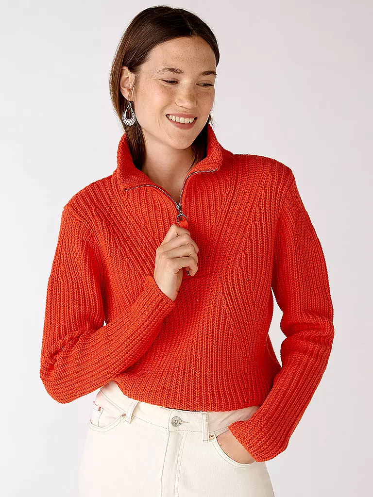 OUÍ | Troyer Pullover | rot