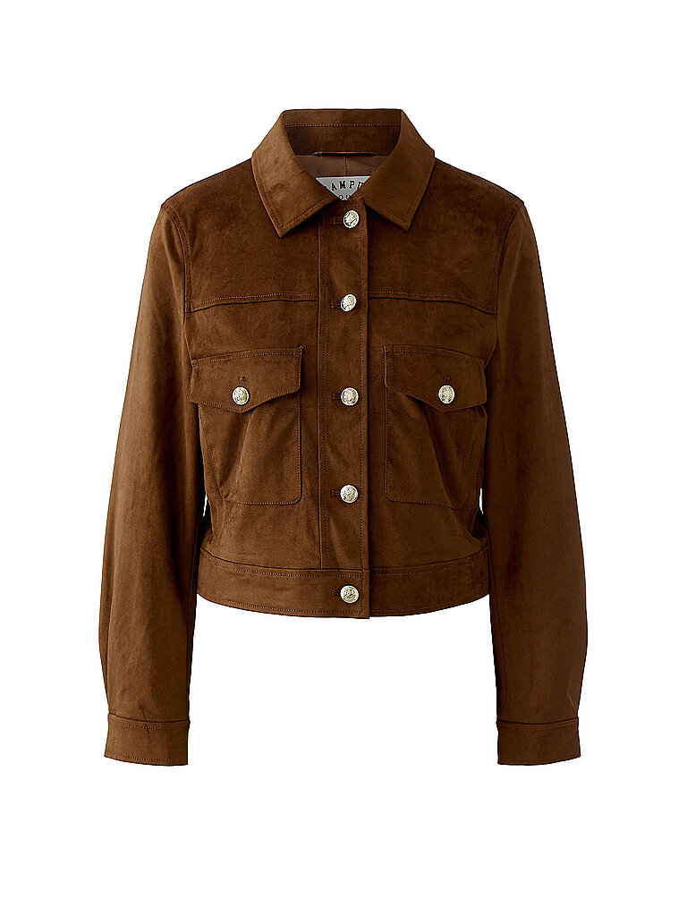 OUÍ Jacke in Lederoptik braun | 36