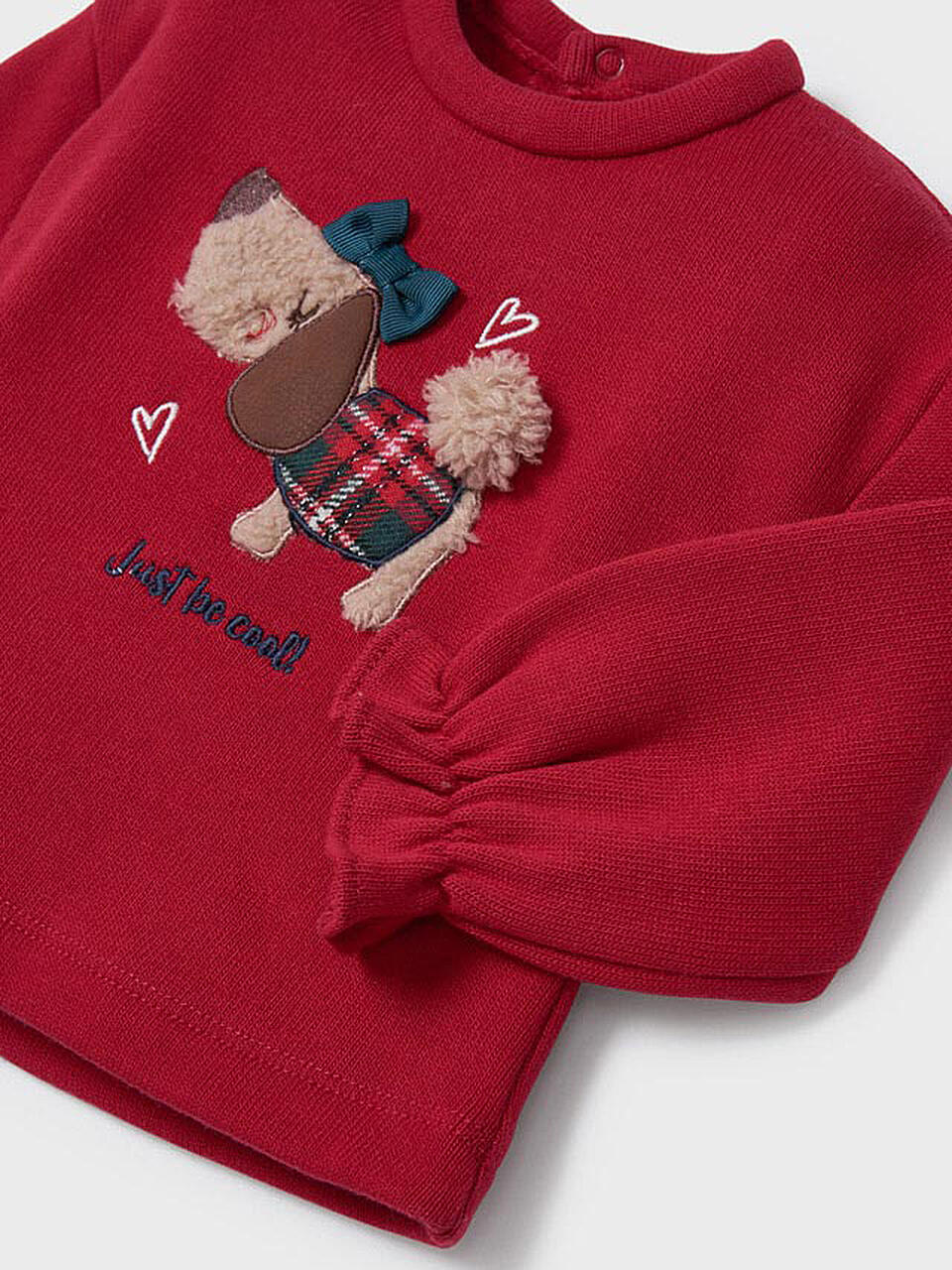 Felpa Mayoral Con Applicazioni Per Bambine - Rosso Vivace, Cotone Confortevole - Foto 3