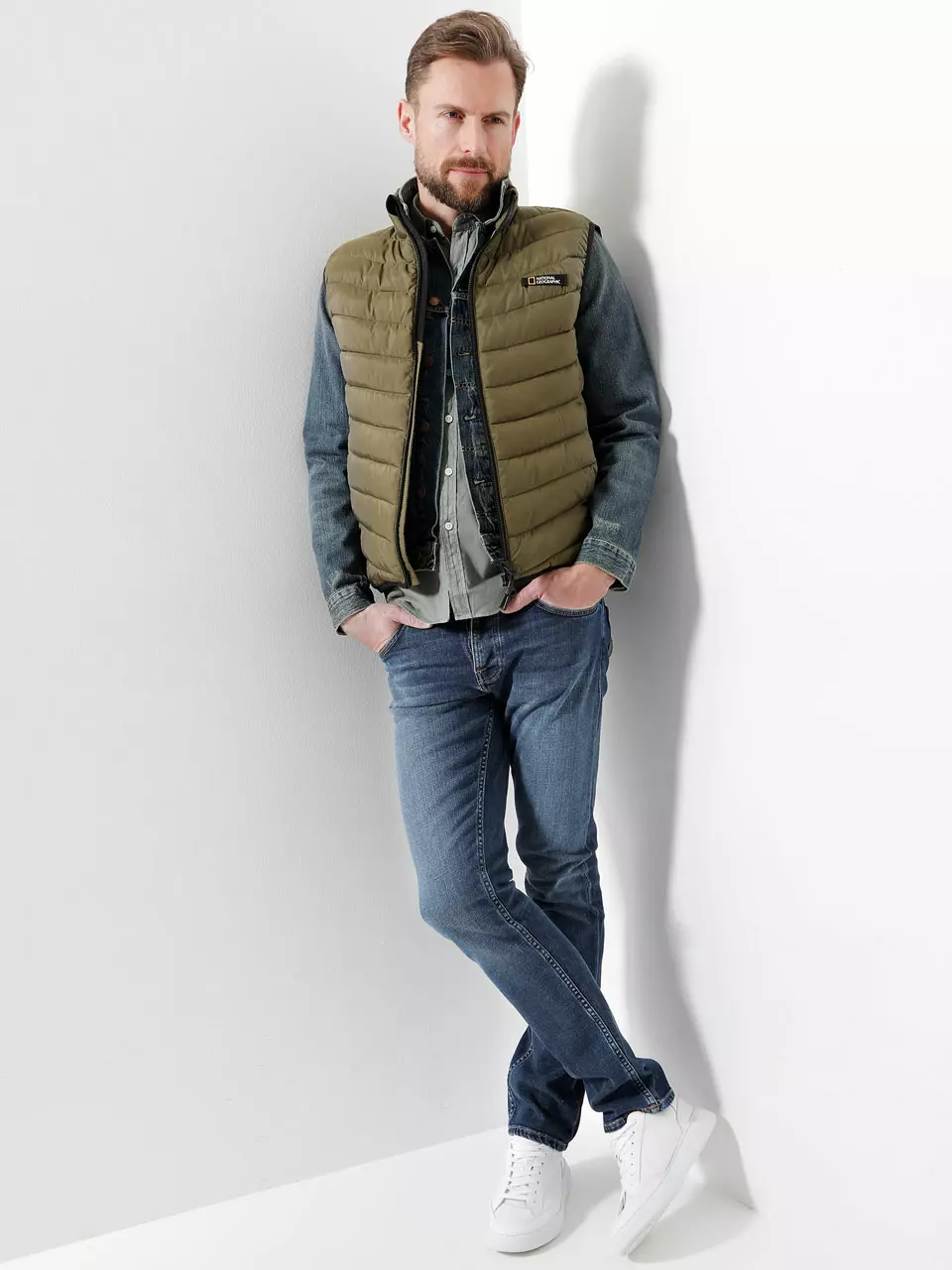 Grün mit Denim