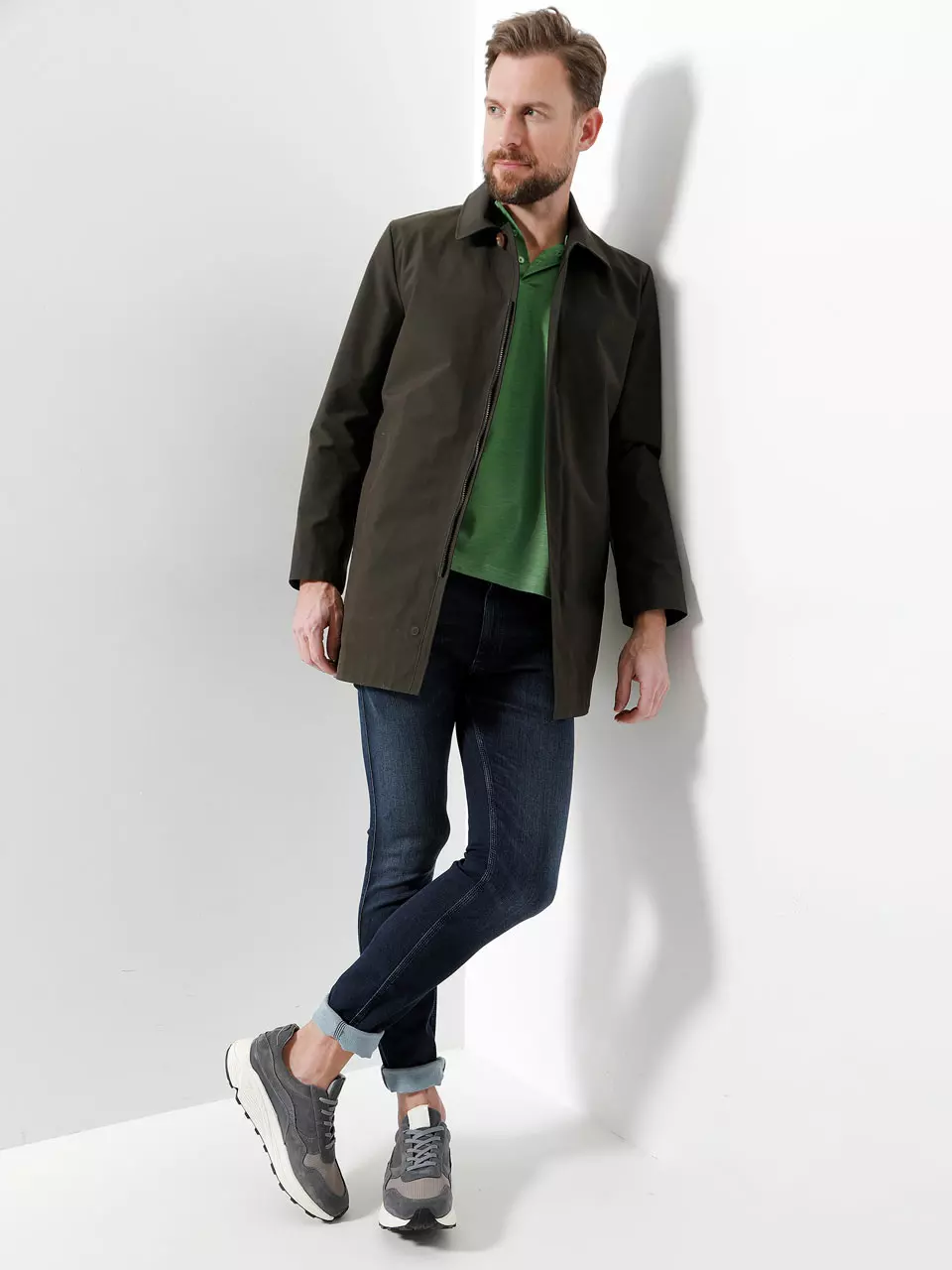 Grün mit Denim