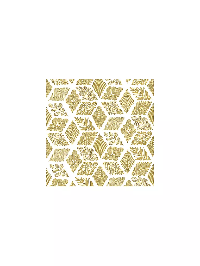 PAPER-PRODUCTS | Weihnachts Lunch-Servietten 33x33cm PURE LEAVES | gold