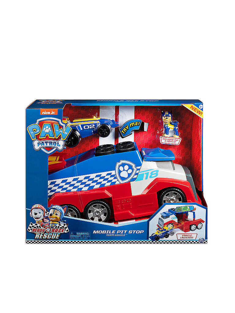 PAW PATROL | PAW Patrol Ready, Race, Rescue Mobile Pit Stop Team-Fahrzeug inkl. Chase Figur & Fahrzeug | keine Farbe