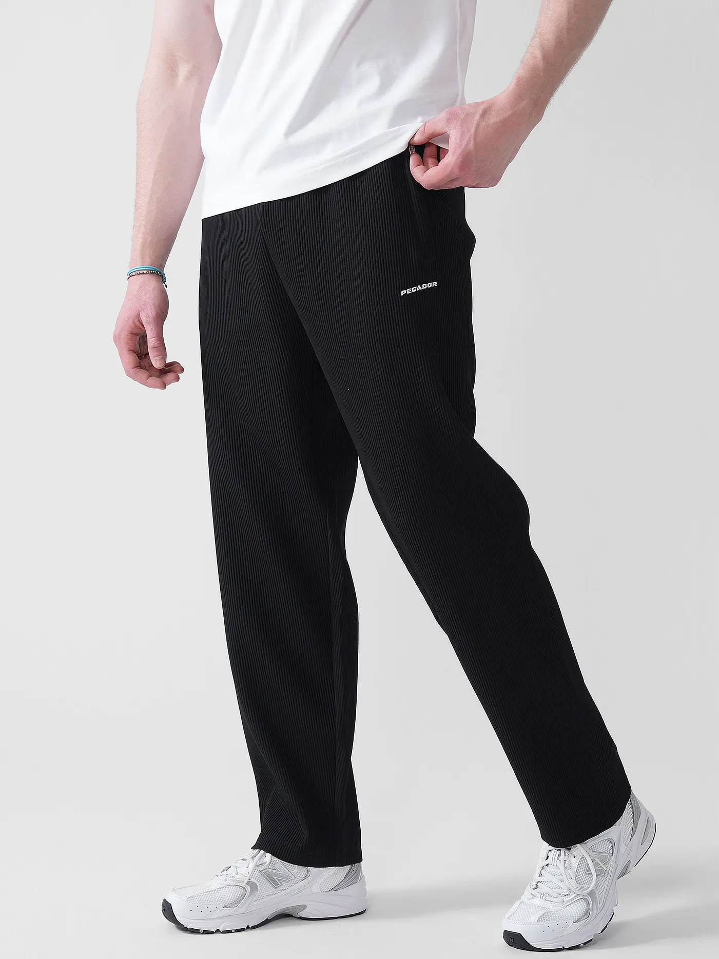 PEGADOR | Jogginghose TROY PLISSEE | schwarz