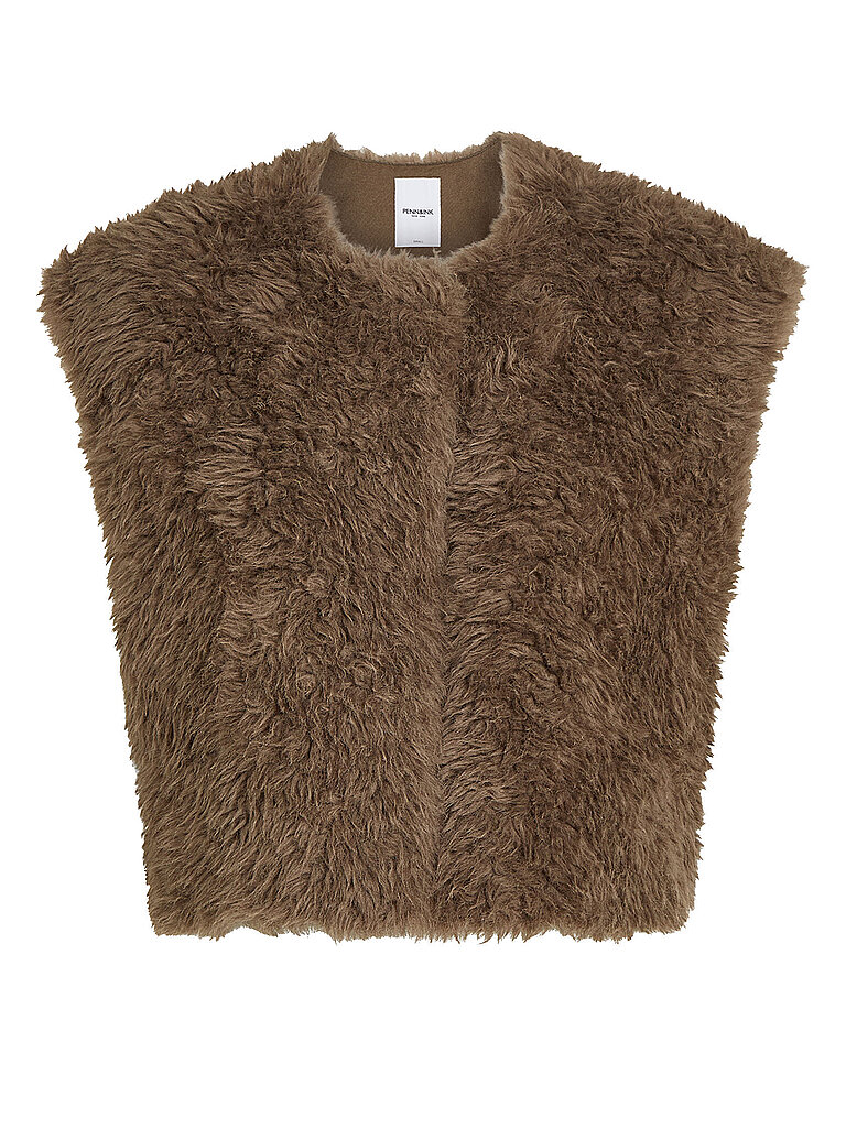 PENN&INK Gilet in Felloptik  braun | XL