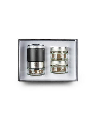 PEUGEOT | Pfeffermühle U'Select, Pfefferbar, inkl. 3 Premium-Pfeffern im Vorratsglas, Rezeptbuch & Stift zur Beschriftung Schwarz Ma 
