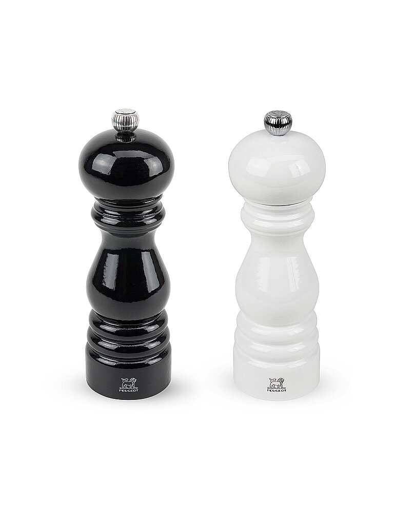 PEUGEOT Salz/Pfeffermühle 2tlg PARIS 18cm Schwarz/Weiss Lack weiss