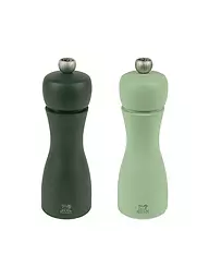 PEUGEOT | Pfeffer- und Salzmühle Set TAHITI WASSER 2-tlg. 15cm Buche / Hell- und Dunkelgrün | grün
