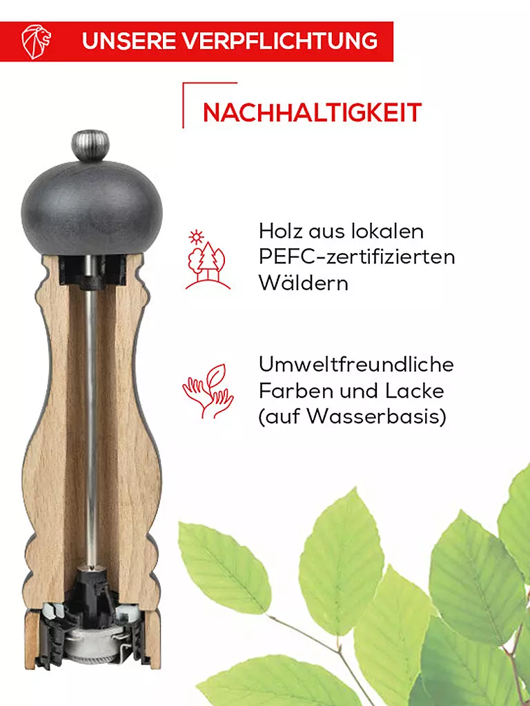 PEUGEOT | Pfeffer- und Salzmühle Set TAHITI WASSER 2-tlg. 15cm Buche / Hell- und Dunkelgrün | braun