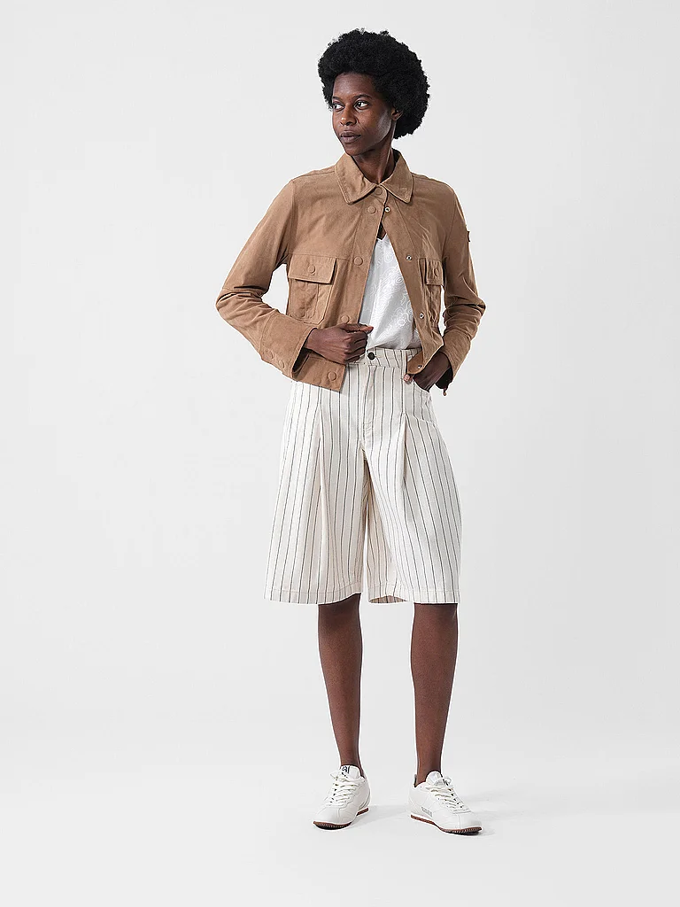 Peuterey Era Leather Jacket Beige 40 2