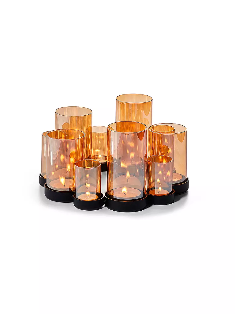 PHILIPPI | Windlicht BELLO HORIZONTE 29c Spiegelglas / Braun | senf