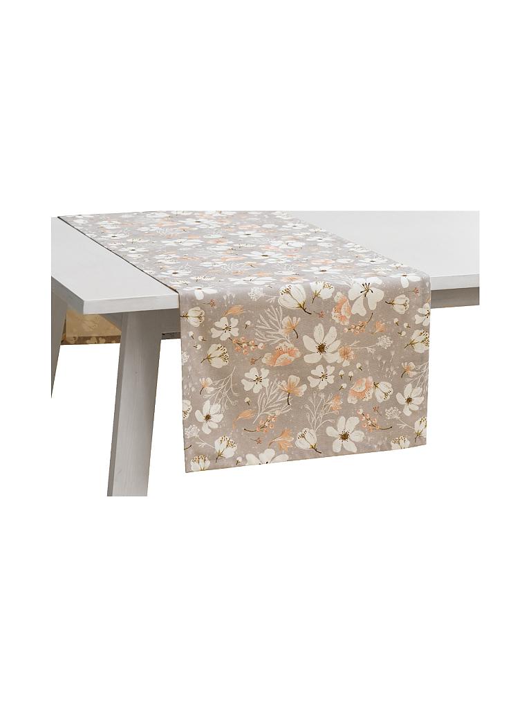 PICHLER | Oster Tischläufer "Blütenwiese" 50x150cm (Beton) | beige