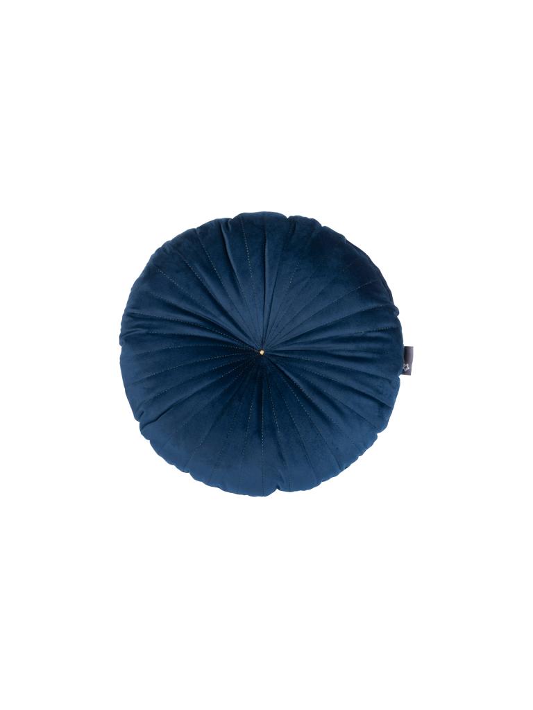 PICHLER | Samt Kissen Lulu rund gefüllt 40cm | blau
