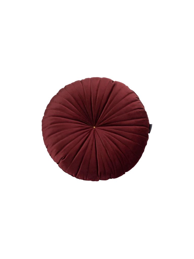 PICHLER | Samt Kissen rund 40cm Bordeaux | rot