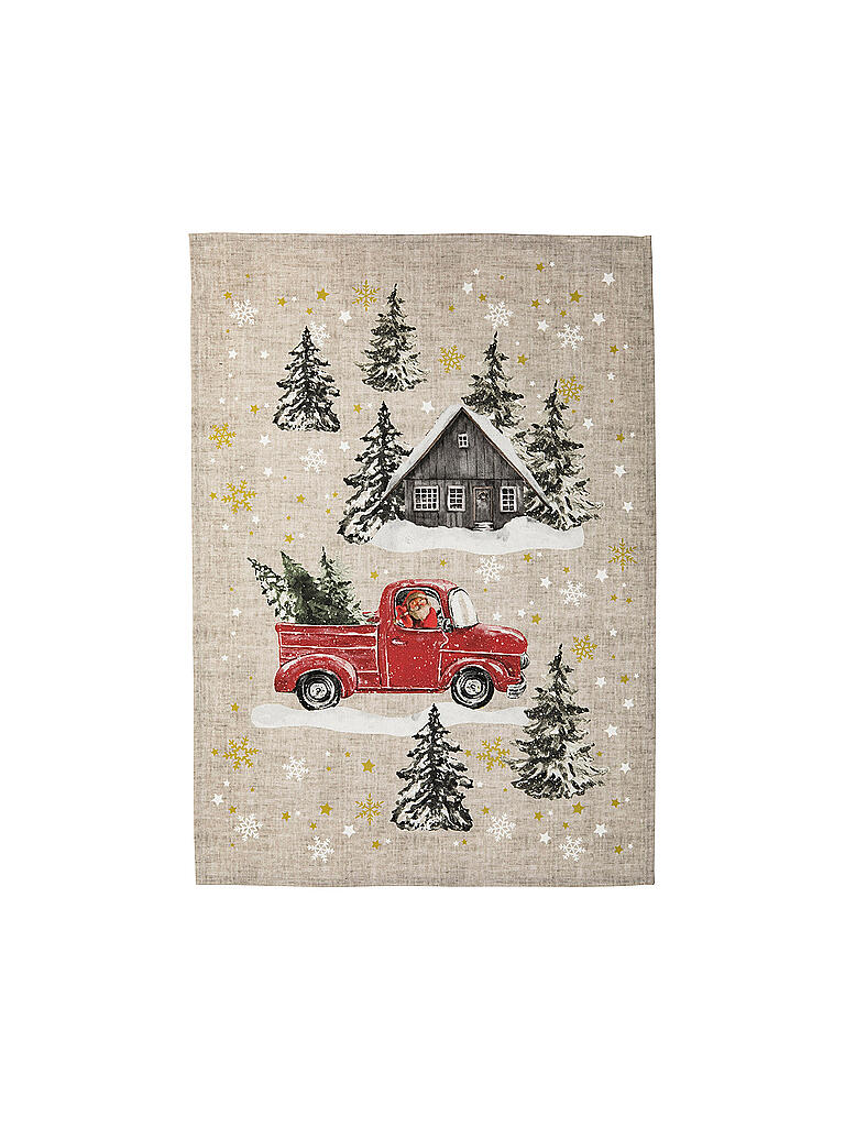 PICHLER | Weihnachts Geschirrtuch 50x70cm Santa Taupe | beige