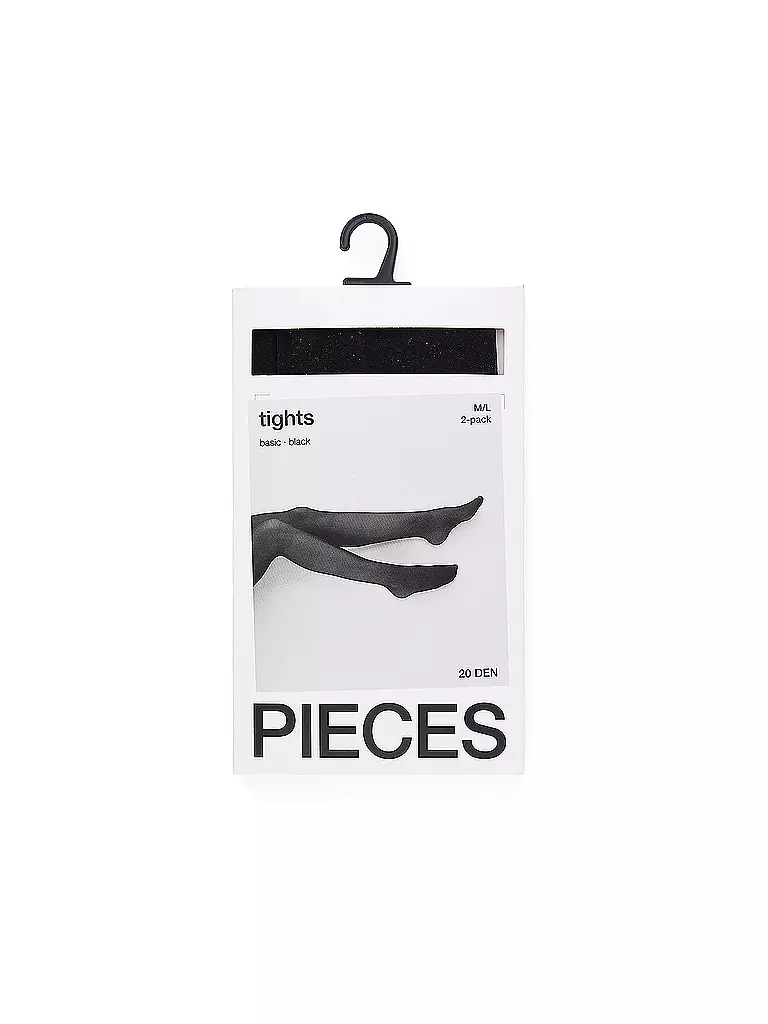 PIECES | Strumpfhose NIKOLINE 20 2er Pkg black | schwarz