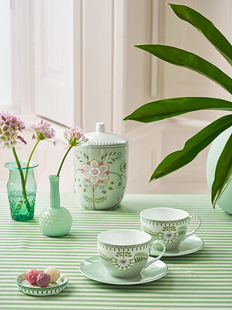 PIP STUDIO | Cappuccino Tassen mit Untertassen 2er Set  LILY & LOTUS 280ml Light Green