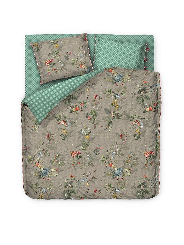Perkal Bettwäsche Fall in Leaf 2x 70x90cm / 200x200cm beige baby