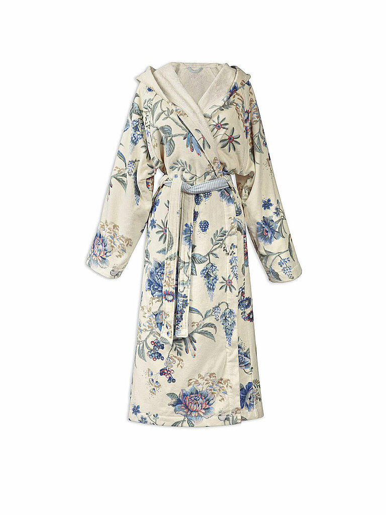 Damen Bademantel SECRET GARDEN Weiss-Blau weiss XL damen