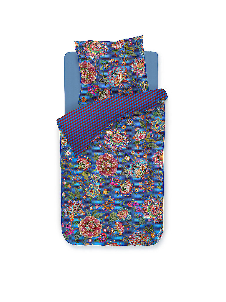 PIP STUDIO Perkal Bettwäsche BOMBAY BOLD 70x90cm/140x200cm Dark Blue dunkelblau