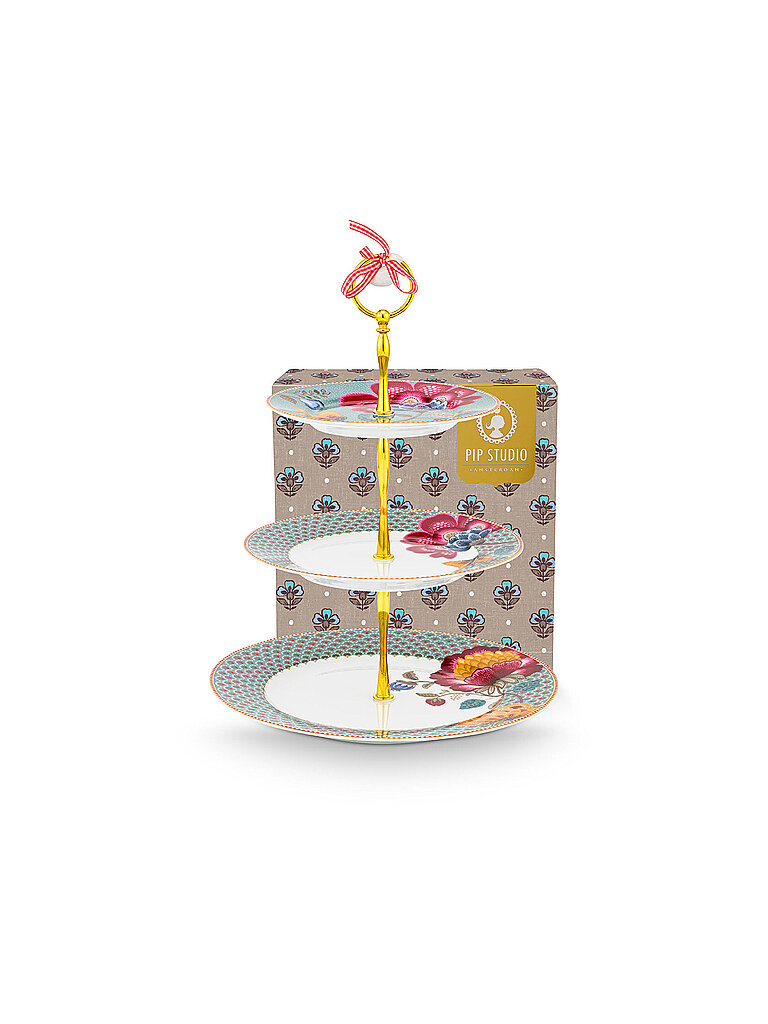 PIP STUDIO Etagere 3-stufig BLOOMING TALES Fantasy Blue hellblau