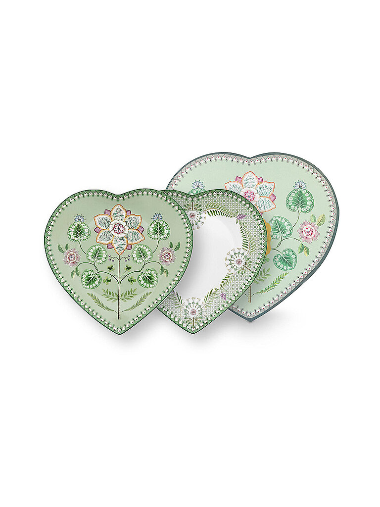 PIP STUDIO Herzteller 21,5cm 2er Set LILY&LOTUS Light Green hellgrün