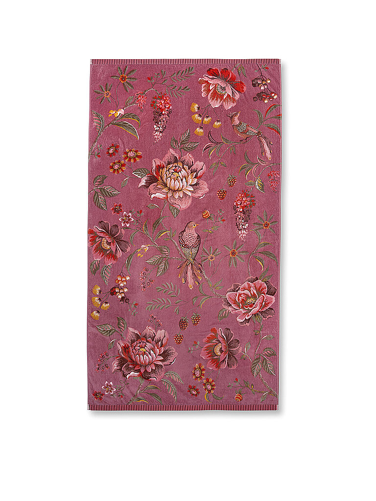 Velours - Strandtuch SECRET GARDEN 100x180cm Rosa beere baby