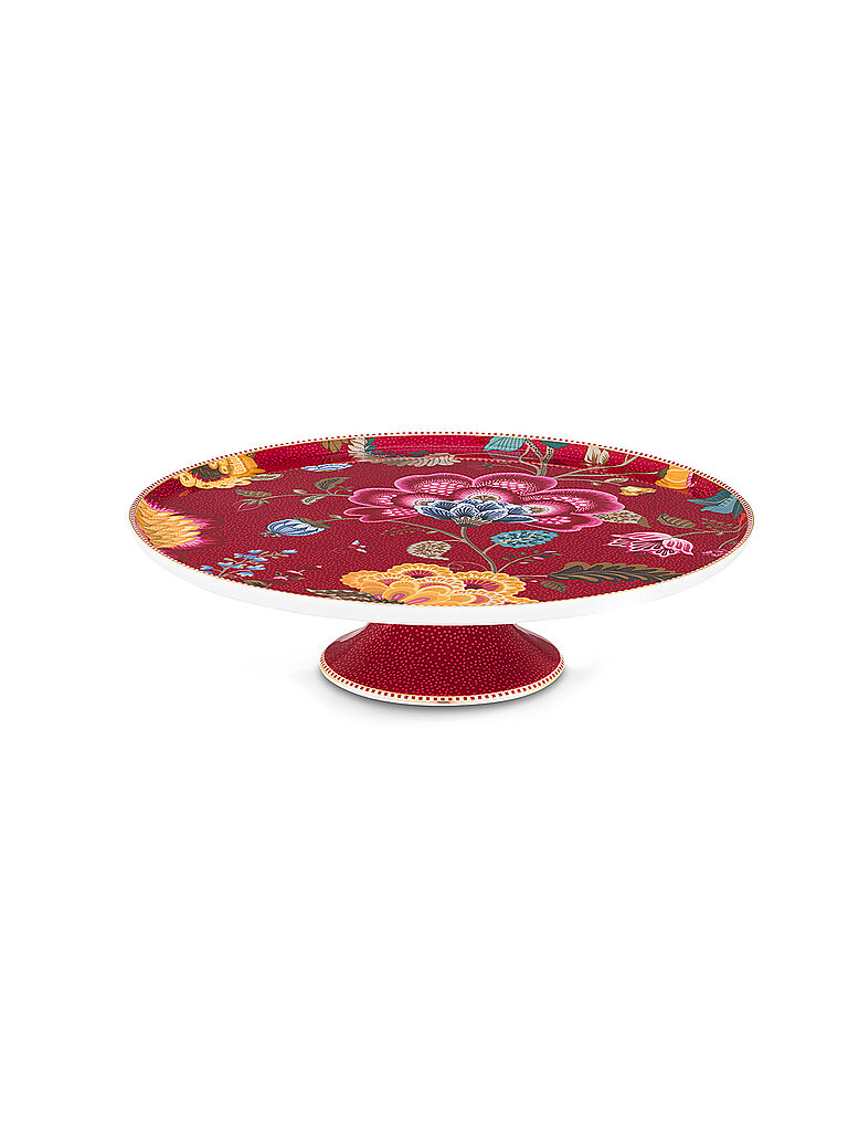 PIP STUDIO Platte auf Fuss BLOOMING TALES 30,5cm Fantasy Darkred dunkelrot