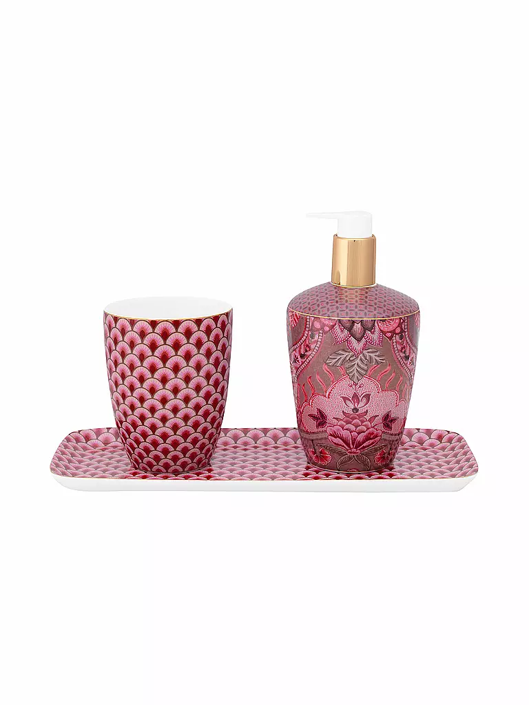PIP STUDIO | Badaccessoires Set 3tlg Kyoto Festival Dark Pink | beere