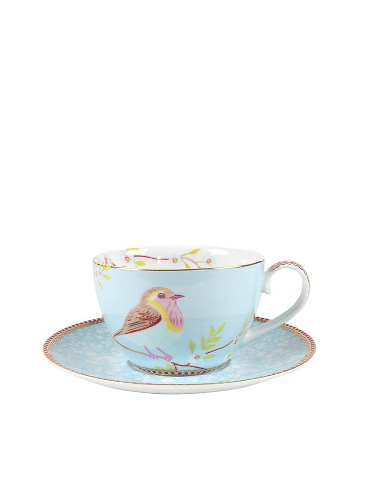 PIP STUDIO | Cappuccino-Tasse und Untertasse "Early Bird" | blau