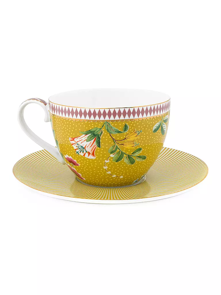 PIP STUDIO | Cappuccinotasse mit Untertasse Set 2er LA MAJORELLE 280ml Gelb | gelb