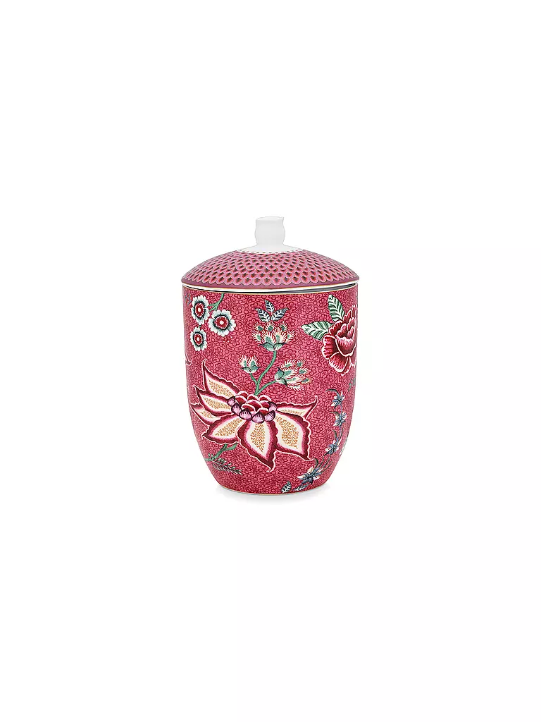 PIP STUDIO | Dose mit Deckel 1500ml Flower Festival Dark Pink | beere