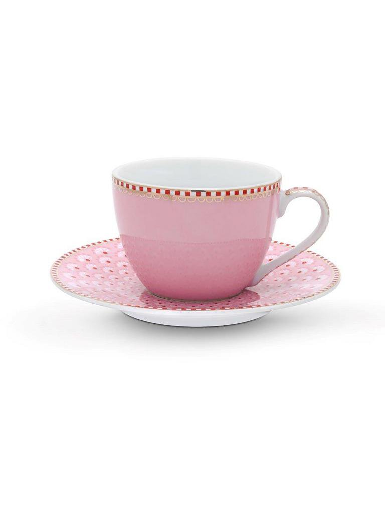PIP STUDIO | Espressotasse mit Untertasse "Floral Fantasy Bloomingtails" 120ml | rosa