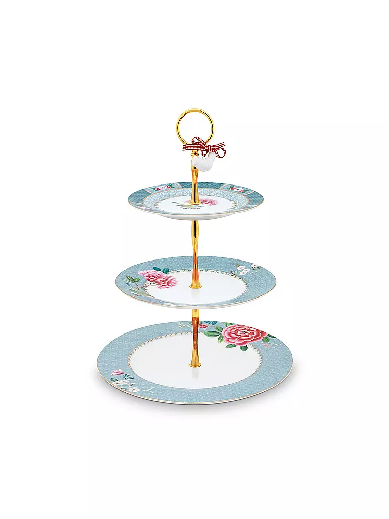 PIP STUDIO | Etagere - Cake-Stand 3-er  "Blushing Birds"  | türkis