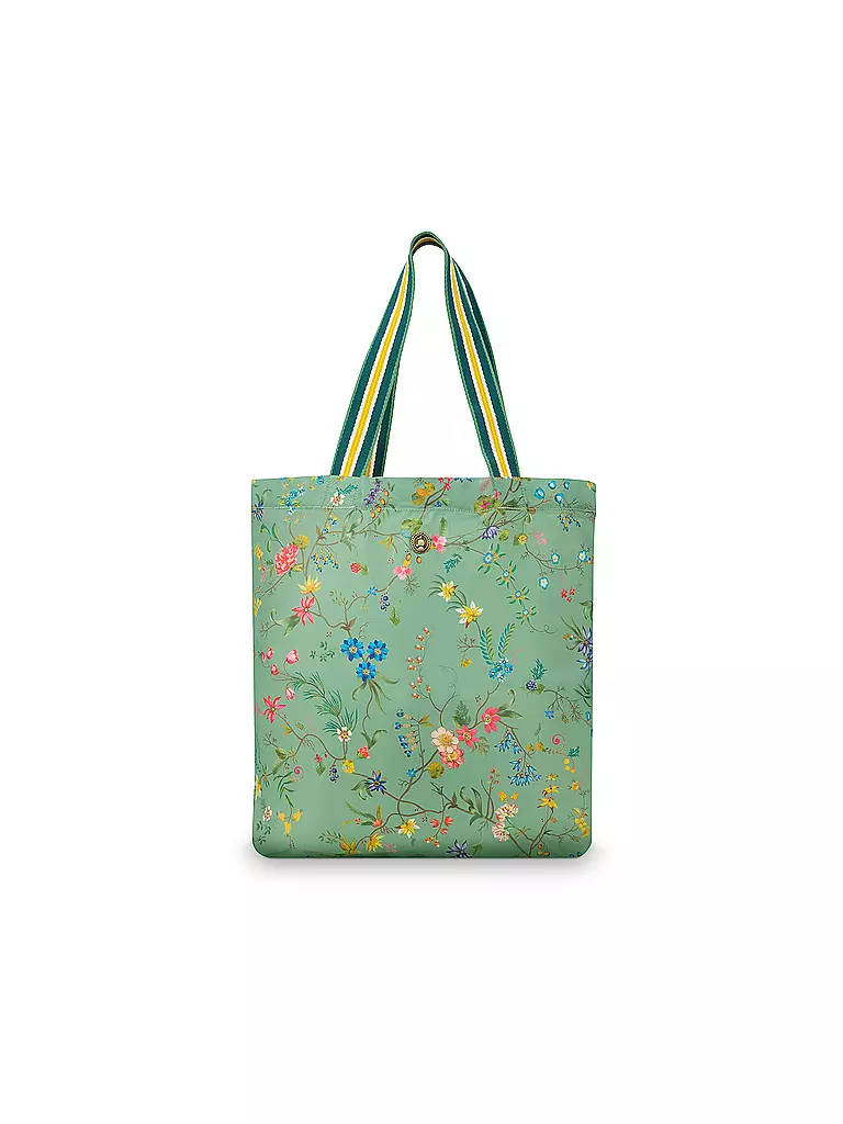 PIP STUDIO | Faltbare Tasche - Shopper Petites Fleurs 48x35x15cm  | grün