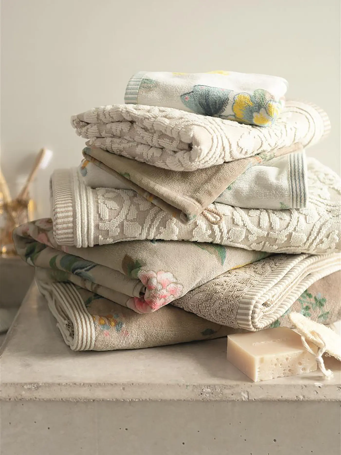 PIP STUDIO | Gästetuch LES FLEURS 30x50cm Weiss | weiss
