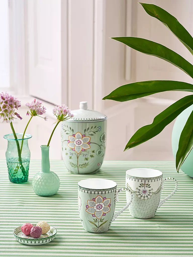 PIP STUDIO | Henkelbecher 2er Set Large LILY & LOTUS 350ml Light Green | lila