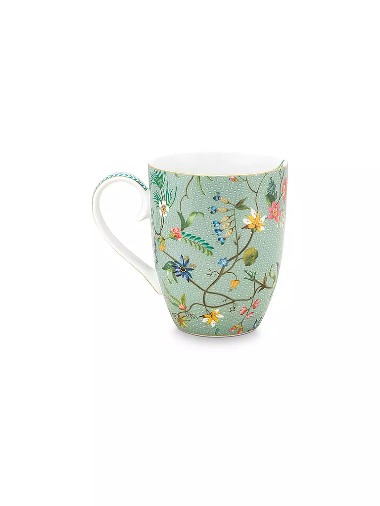 PIP STUDIO | Henkelbecher L 350ml  Jolie Flowers Blue | türkis