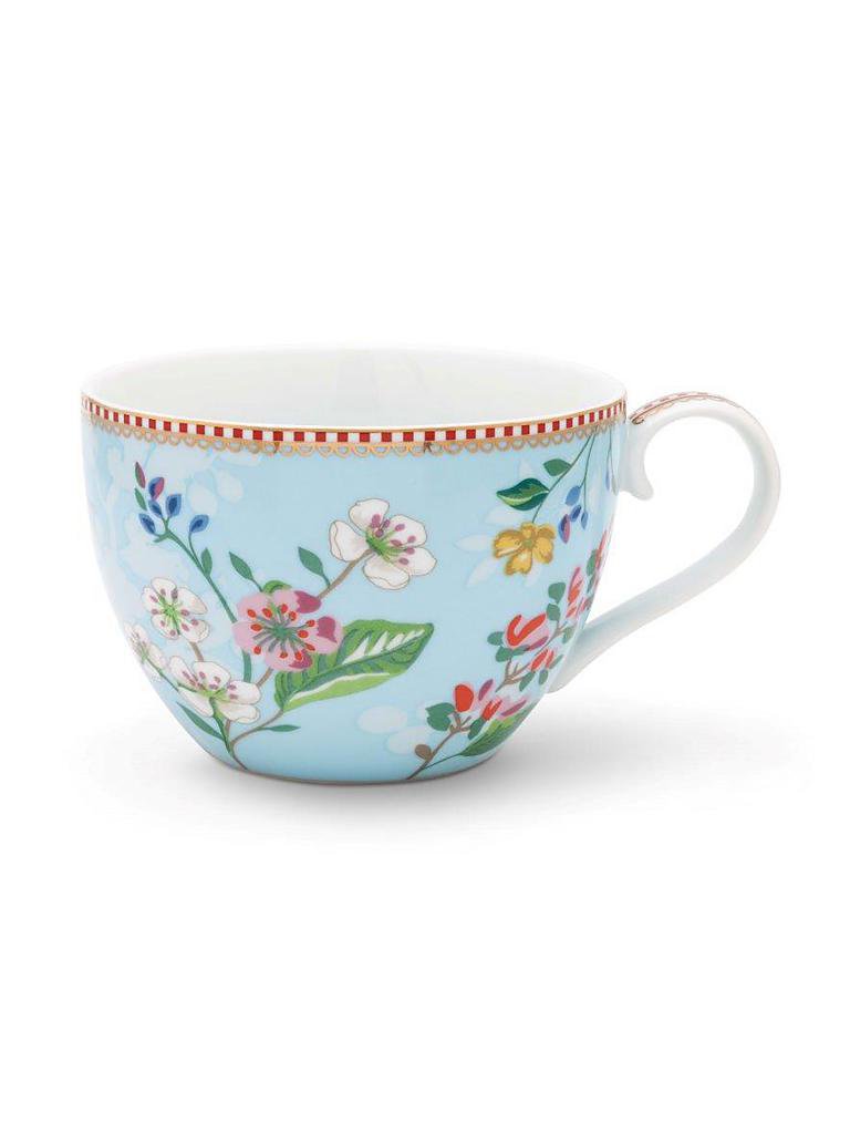PIP STUDIO | Jumbotasse XL "Floral Hummingbirds" 450ml | blau