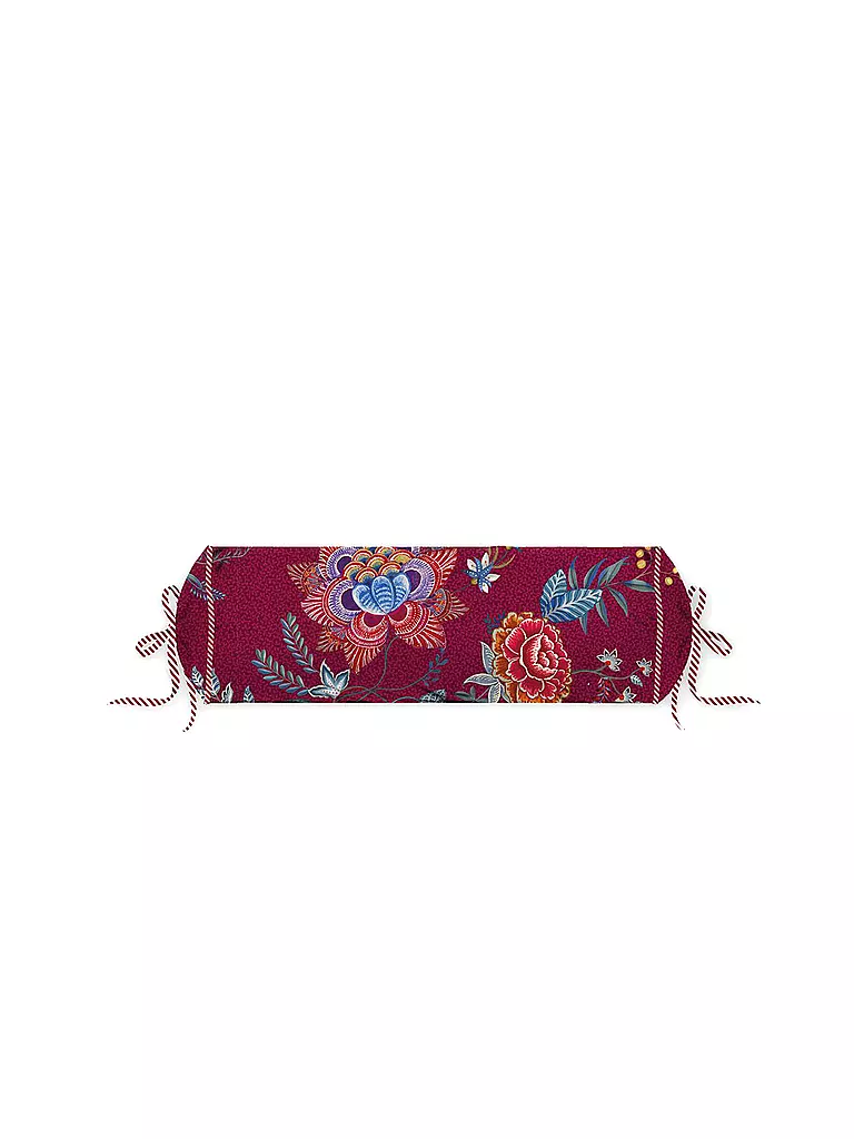 PIP STUDIO | Nackenrolle gefüllt 22x70cm Flower Festival Dark Red | rot