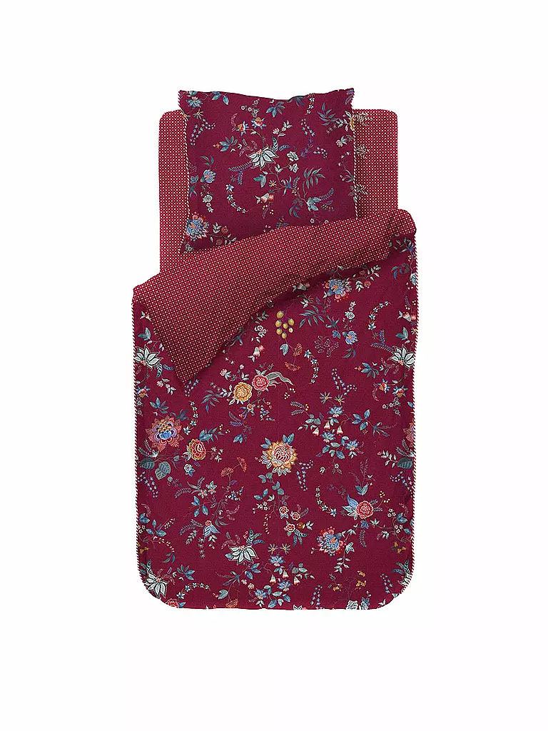 PIP STUDIO | Perkal Bettwäsche 70x90cm/140x200cm Flower Festival Dark Red | rot