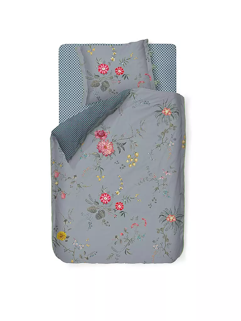 PIP STUDIO | Perkal Bettwäsche FLEUR GRANDEUR 70x90cm / 140x200cm Blue | hellblau