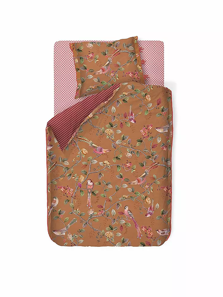 PIP STUDIO | Perkal Bettwäsche GOOD NIGHTINGALE 70x90cm / 140x200cm Yellow | rosa
