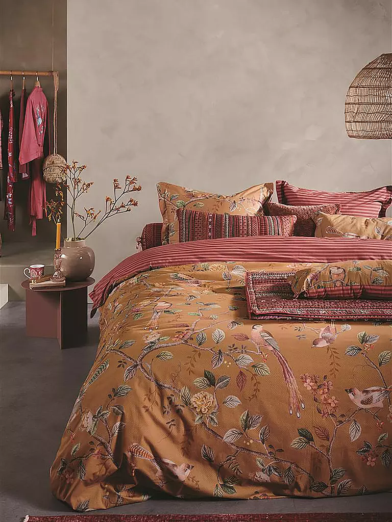 PIP STUDIO | Perkal Bettwäsche GOOD NIGHTINGALE 70x90cm / 140x200cm Yellow | rosa