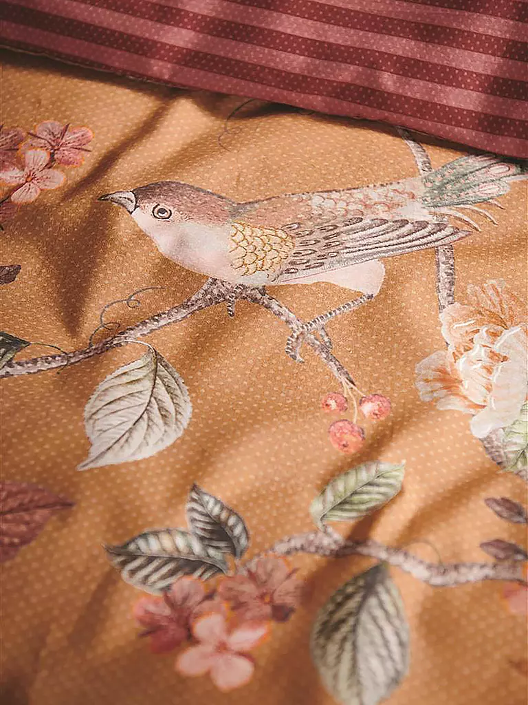 PIP STUDIO | Perkal Bettwäsche GOOD NIGHTINGALE 70x90cm / 140x200cm Yellow | rosa