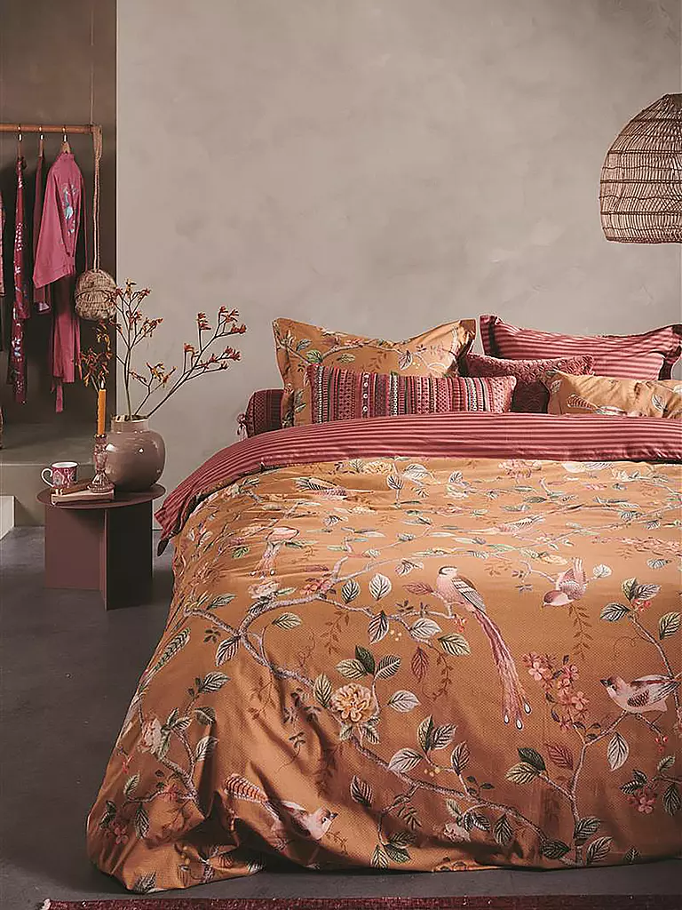 PIP STUDIO | Perkal Bettwäsche GOOD NIGHTINGALE 70x90cm / 140x200cm Yellow | rosa