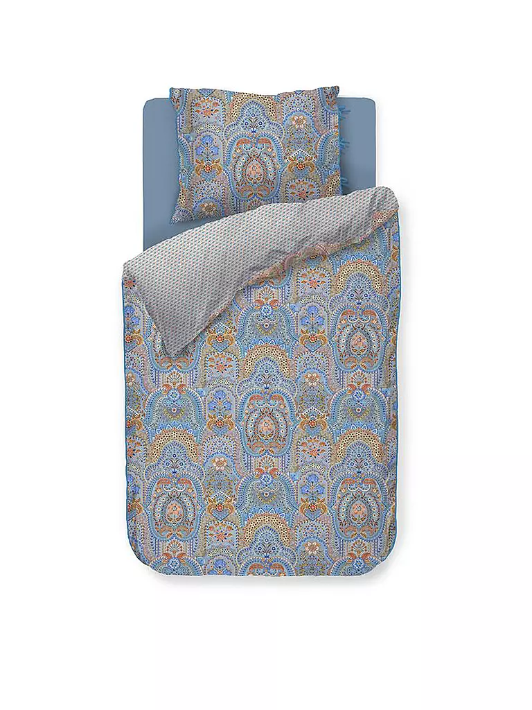 PIP STUDIO | Perkal Bettwäsche JABALI FLOWER 70x90cm / 140x200cm Blau | blau