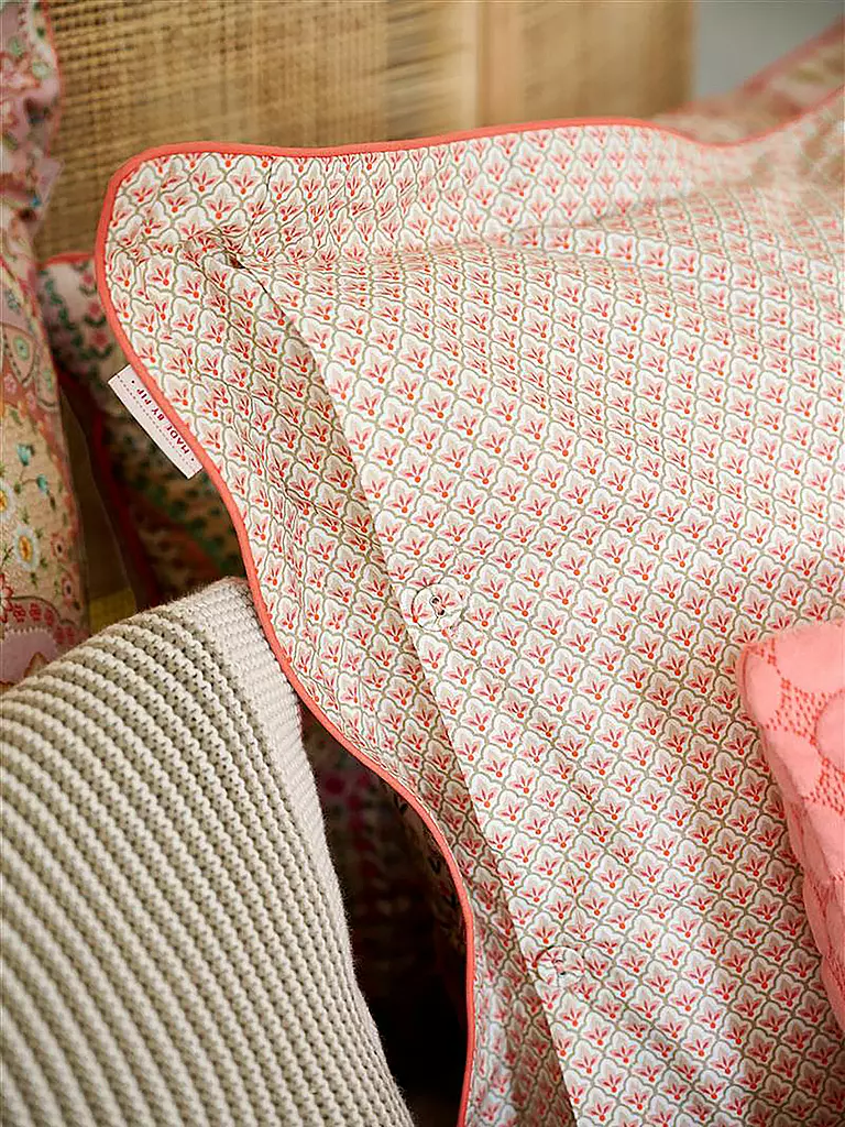 PIP STUDIO | Perkal Bettwäsche JABALI FLOWER 70x90cm / 140x200cm Rosa | rosa