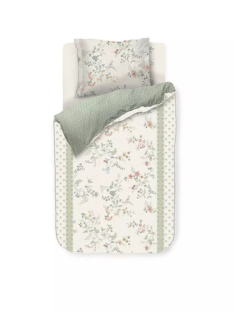PIP STUDIO | Perkal Bettwäsche KILI FLOWER 70x90cm / 140x200cm Weiss | weiss